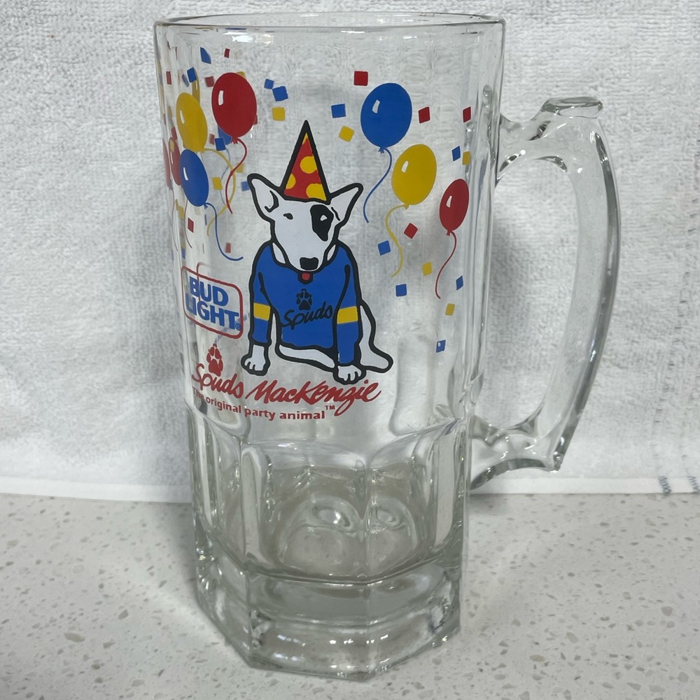 Vintage 1987 Bud Light Spuds Mackenzie Party Animal Birthday Mug Beer Stein